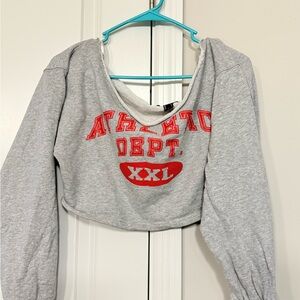 Gray Athletic Dept Cropped Sweatshirt